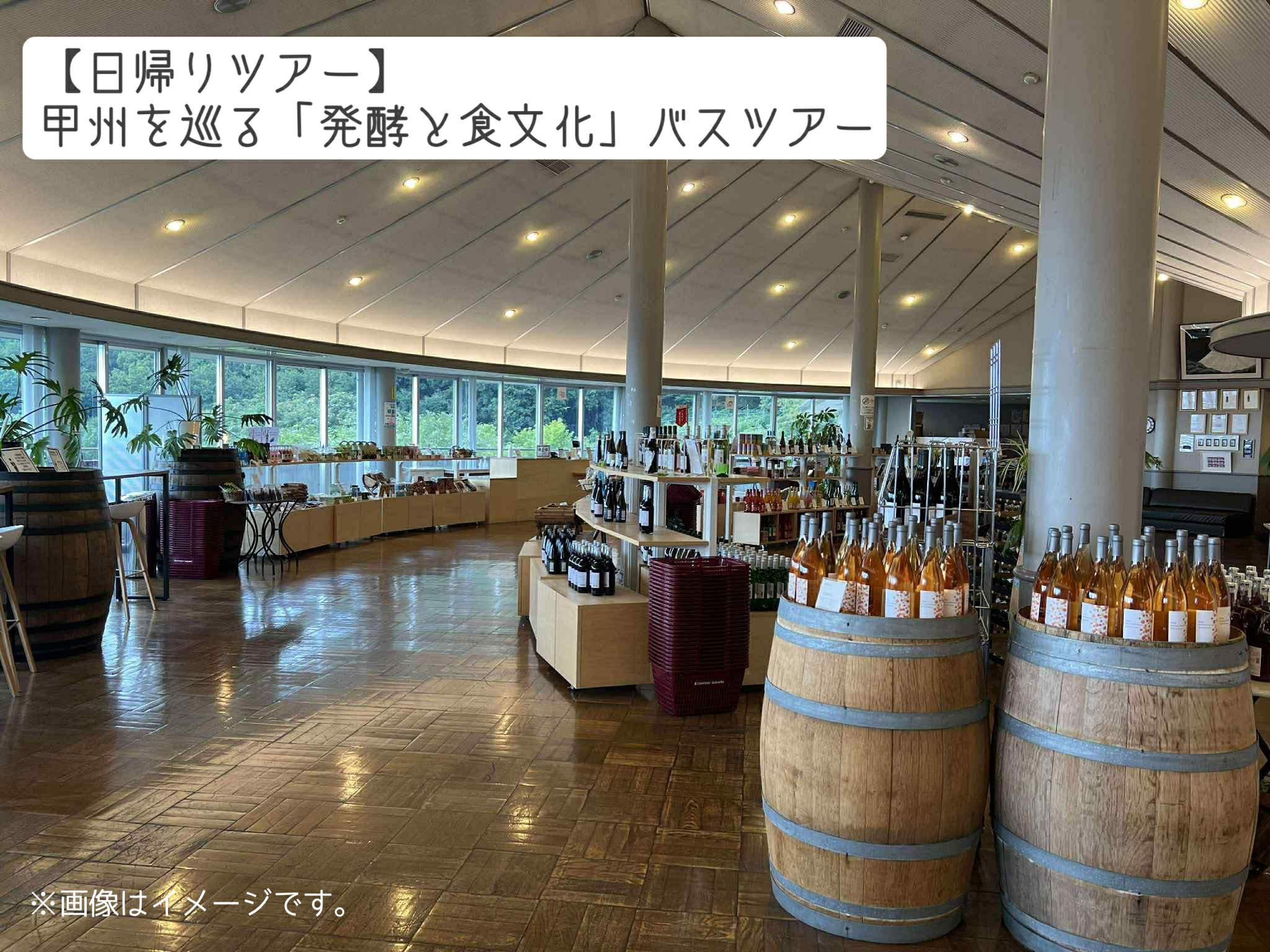【日帰りツアー】 甲州を巡る「発酵と食文化」バスツアー(蔵元&ワイナリー見学、ランチ付き)～山梨県甲府市～